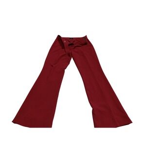 White House Black Market The Slim Flare Pants Burgundy Red Elegant Career Women